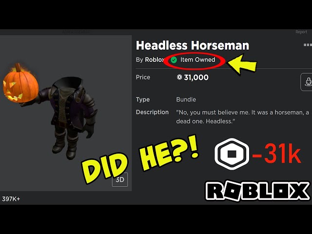 How to Get Headless Horseman in Roblox