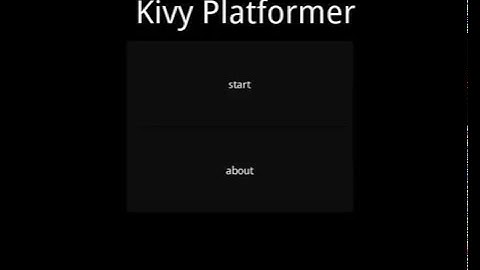Python Kivy Platform Game - Test 0
