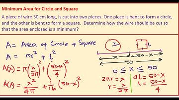 50 cm wire cut in circle and square for minimum area Calculus Optimization Applications MCV4U