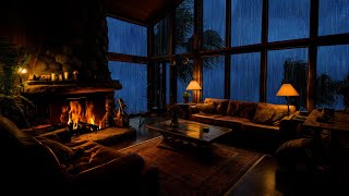 Soothing Rain Sounds & Fireplace Ambience for Stress Relief, Fall Asleep Quickly in 3 Minutes