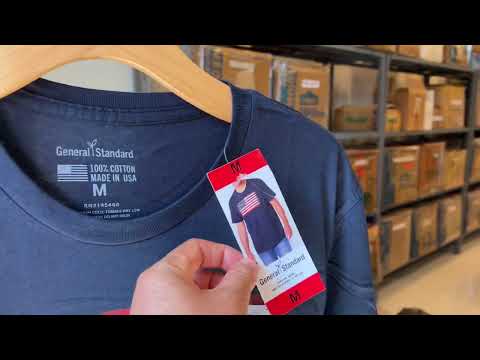 Video Áo thun cờ Mỹ màu xanh Navy - size M - MADE IN USA - youtube