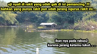 fishing on an abandoned raft that is rarely filled / rarely looked after by the owner, there are ...