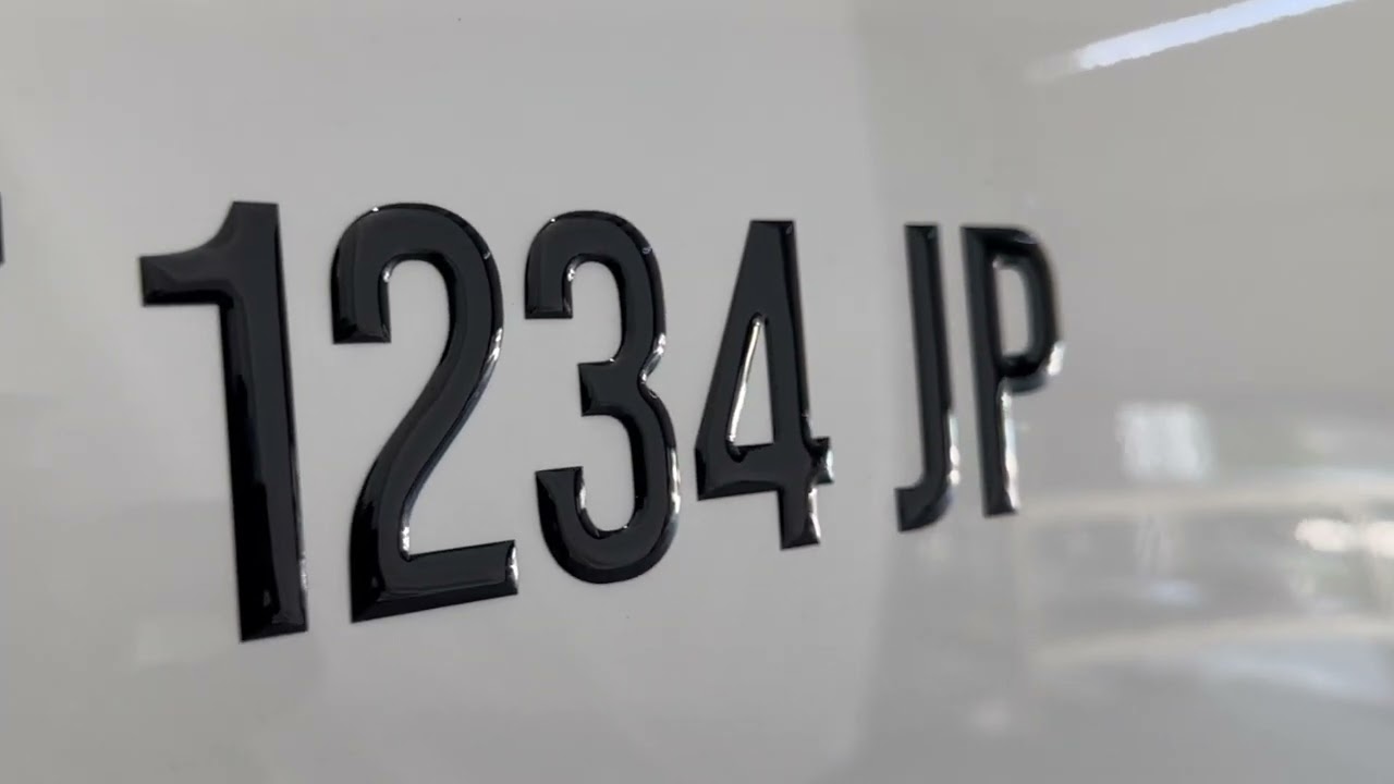 Custom Domed Raised Boat Registration Numbers & Letters Decal Stickers V23