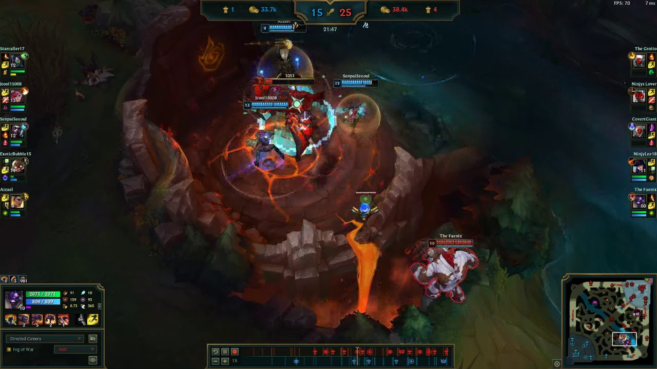 Alistar flash combo dragon steal 1v4 solo blind.