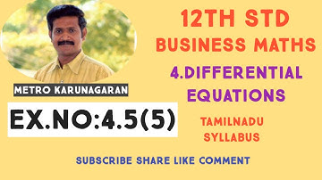 12th Std BM Ex.4.5(5) Solve the DIFFERENTIAL Equation D²-2D-15)y=0