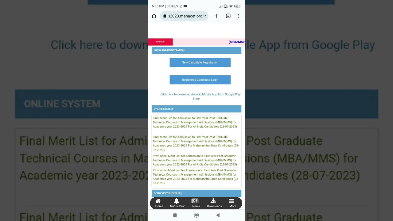 GOOD NEWS CAP ROUND 1 FINAL MERIT LIST DECLARED ☺️ MBA/MMS-CET 2023 