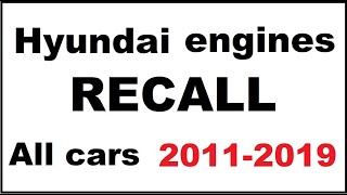 Hyundai Kia engine recall - US & Canada - Tucson / Santa FE / Veloster / Sonata
