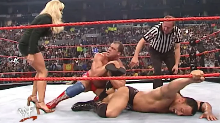 The Rock w/ Debra Vs Kurt Angle Part 2 - RAW IS WAR!