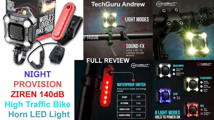 ZIREN Loud 140dB Bike Horn & LED Light With Remote Switch Review 