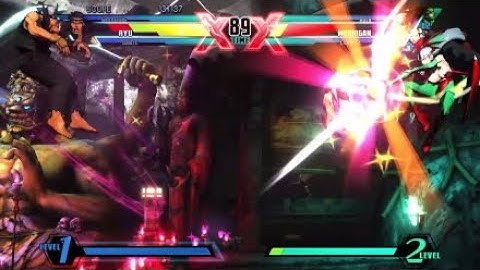 Marvel vs capcom arcade mode with Ryu Dante and Wolverine