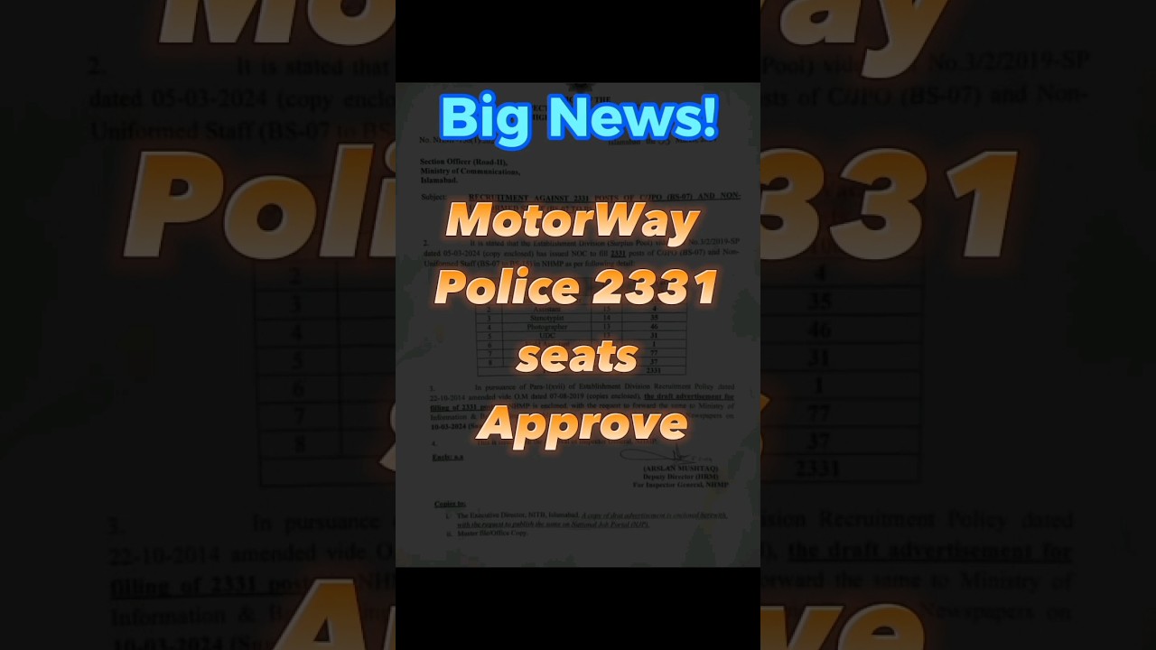 MotorWay Police Jobs Update