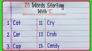 20 Words Starting with "C" || Words Starting with "C" || I Beginning Words || Words with "C"