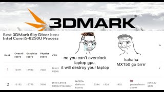 Overclocking MX150 2GB 3DMark Score Record Rank 1 | i5 8250U | Acer Swift 3 | Laptop Overclocking screenshot 2