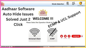 UCL Auto Hide problem Solution Video | Aadhar Software Not Opening Problem Solved