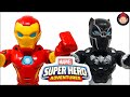 Iron Man Speedster &amp; Black Panther Road Racer - Marvel Super Hero Adventures Toy Unboxing