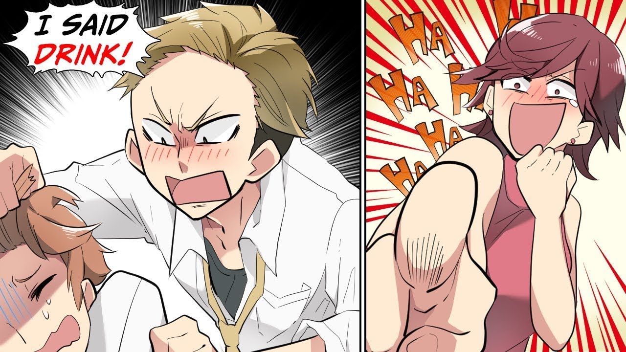 Boss tries to force his worker to drink... [Manga Dub]