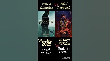 Sikandar Vs Pushpa 2 Box Office Comparison.🔥#shorts#trending