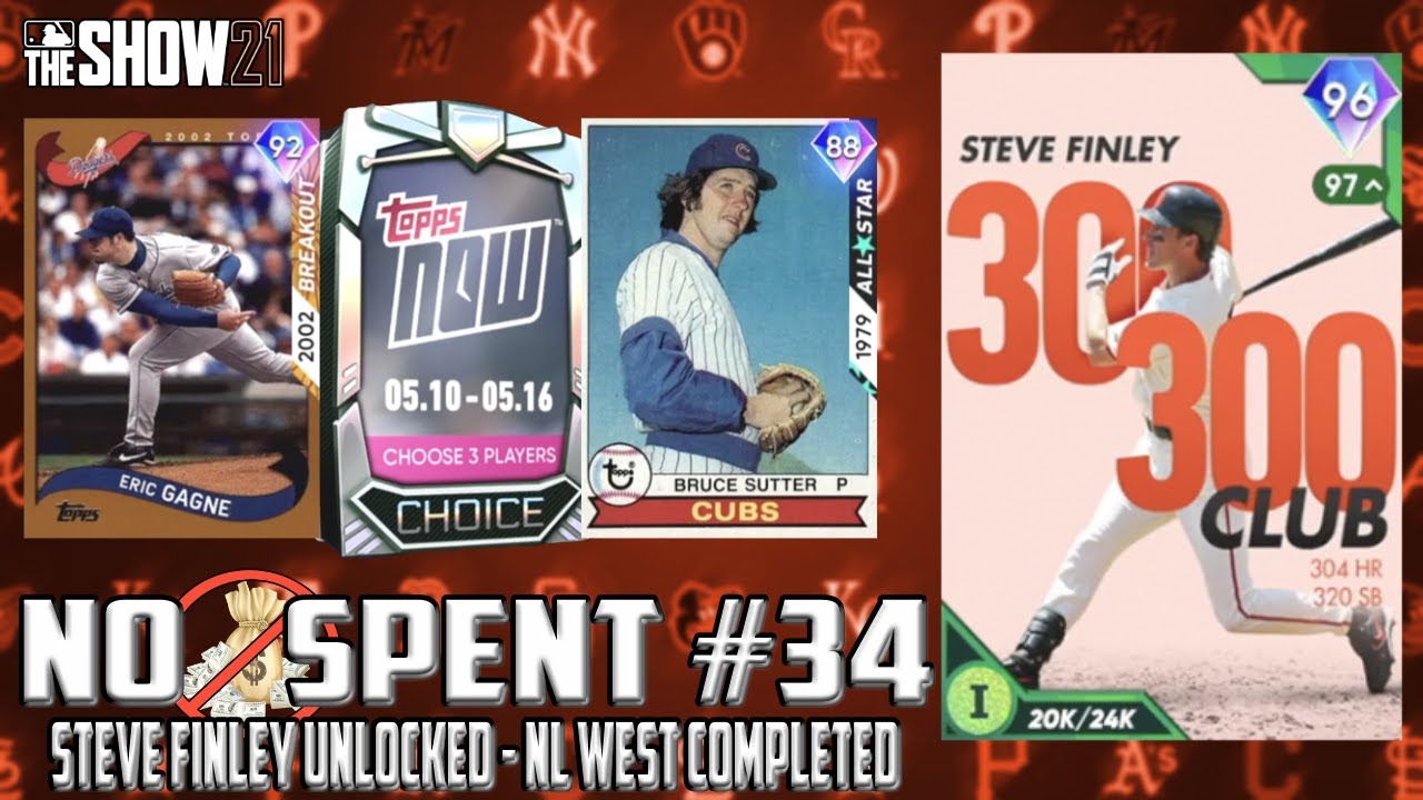 STEVE FINLEY UNLOCKED - NL WEST COMPLETE!! NO MONEY SPENT #34 MLB The Show 21 Diamond Dynasty