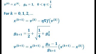 Nesterov’s Accelerated Gradient Descent: Convergence Proof