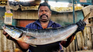 KASIMEDU 🔥 SPEED SELVAM | RAINBOW RUNNER FISH CUTTING VIDEO | 4K VIDEO | KM FISH CUTTING