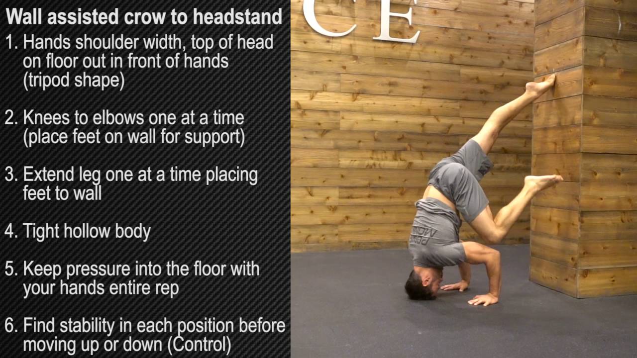 Wall assisted crow to headstand YouTube
