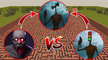 TRAFFIC LIGHT HEAD VS SIREN HEAD VS SCP 096 In Maze In Garry