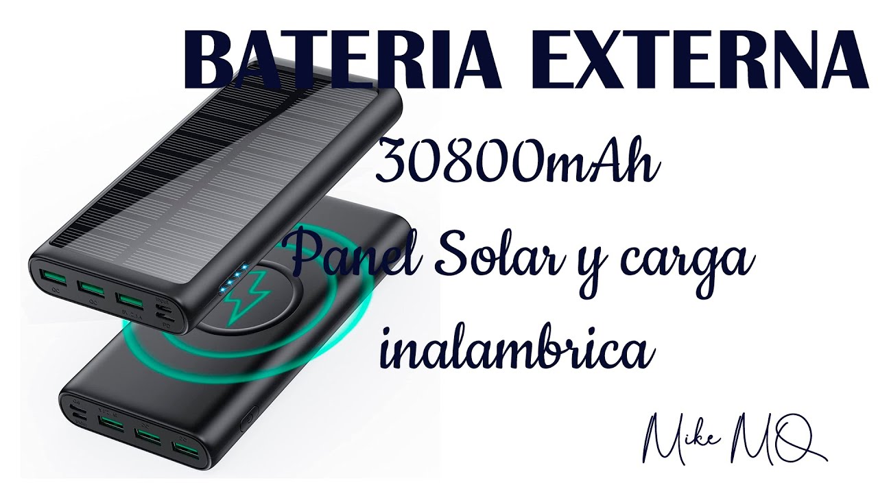 CARGADOR SOLAR Portátil, con bateria de 25000mAh. Impermeable con 4 Paneles  solares. ADDTOP 