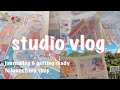 studio vlog 001 ☁️ launching my shop in 1 day + cozy journal with me