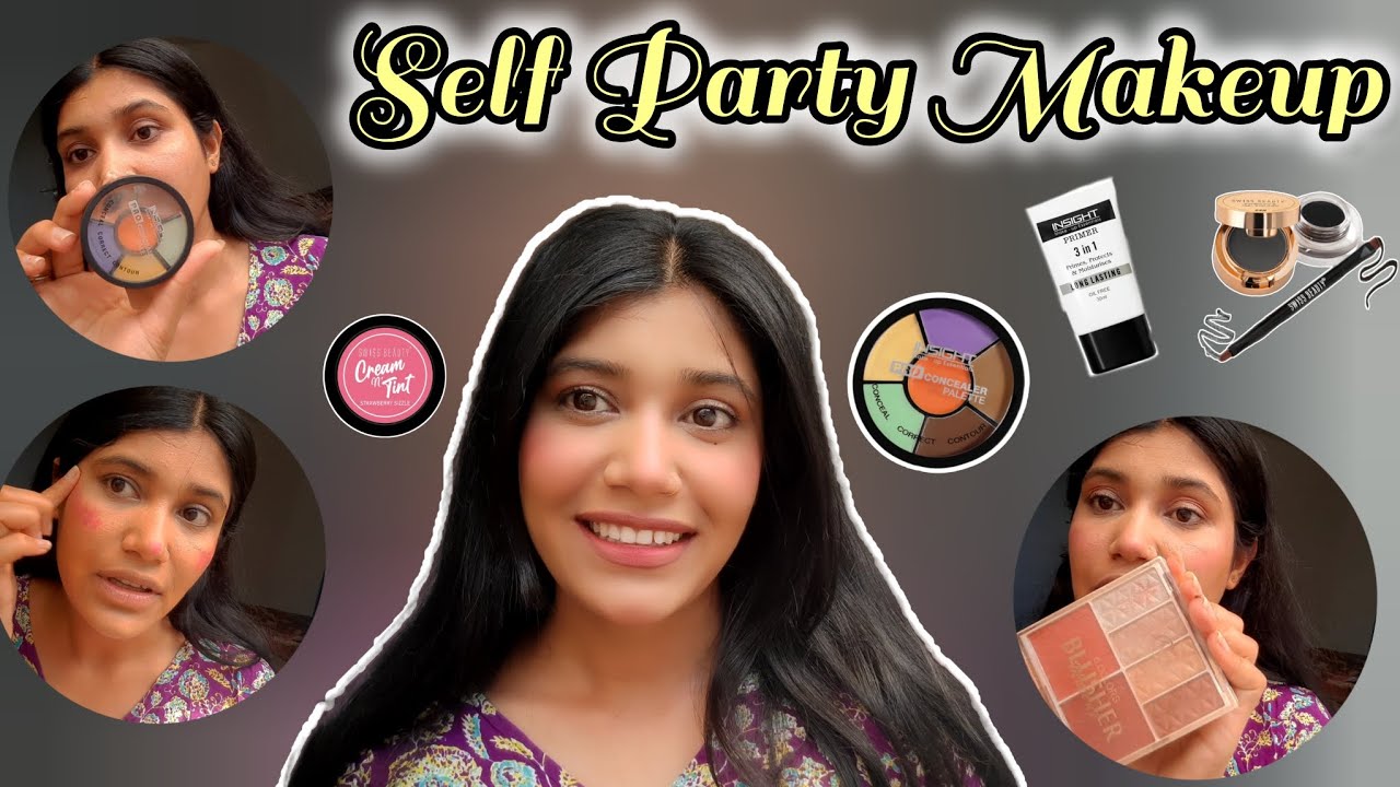 🥰 PARTY MAKEUP AT HOME | STEP BY STEP MAKEUP TUTORIAL FOR BEGINNERS #selfmakeup #partymakeup
