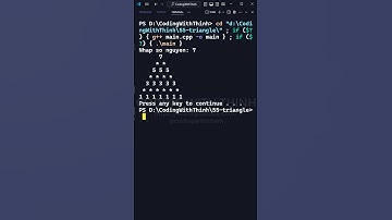 Lập Trình C++ - In ra tam giác các số lẻ và ký tự sao - Coding With Thinh #shorts
