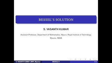 Advanced Calculus & Numerical Methods (18MAT21):  Series solution of Bessel