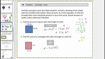 Area of a Square and Rectangle Using Decimal