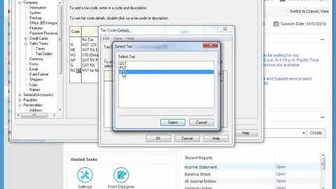 Sage 50 Adding Tax Codes