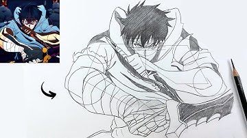 How To Draw Sung Jin Woo Easy | Step By Step | Solo Leveling | Easy Drawing