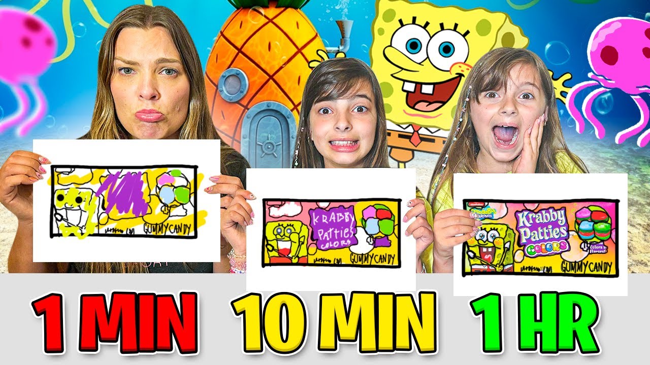 1 MINUTO, 10 MINUTOS OU 1 HORA MELHOR DESENHO COME! *Com doces dos Estados Unidos