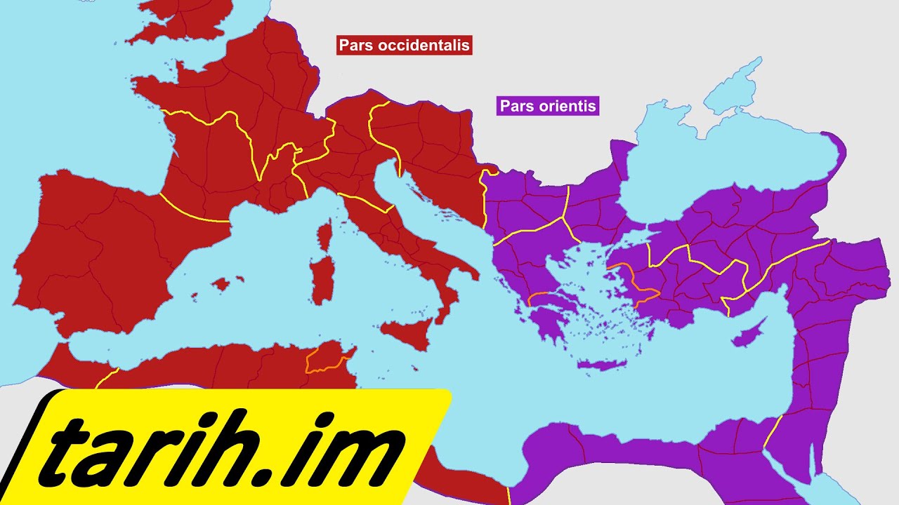 Bizans'ın Doğu Roma & Batı Roma olarak ayrılması - YouTube