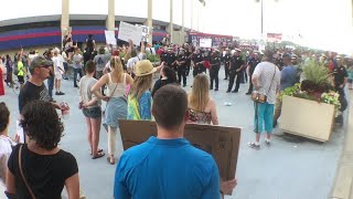 Protesters show up outside Ohio Trump rally