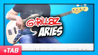 Video thumbnail of "Gorillaz - Aries | Bass Cover with Play Along Tabs"