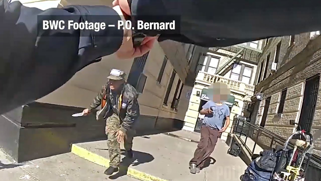 ⁣Bodycam Video Shows NYPD Cops Shooting Man Charging at Them With Knife