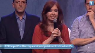 CFK le pidió a Macri que cuide el patrimonio de la Nación