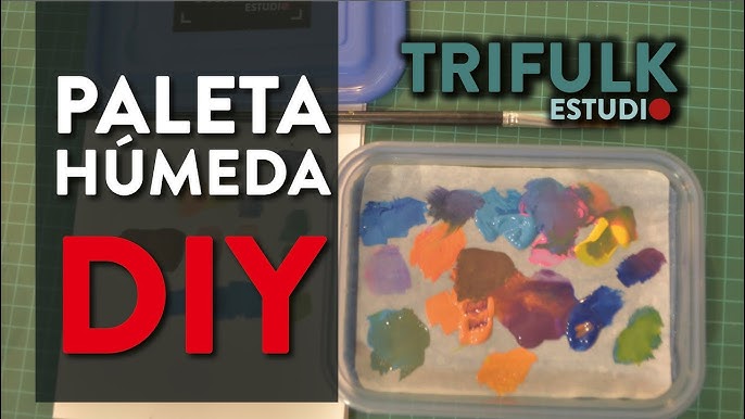 Paleta húmeda para miniaturas, paleta de permanencia húmeda para pintura  acrílica, paletas húmedas para pintar miniaturas, organizador de pinceles  de