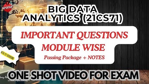 BDA(21CS71) Important Topics+ Notes- 21CS71- Passing Package- Big Data Analytics #21CS71 #BDA #vtu
