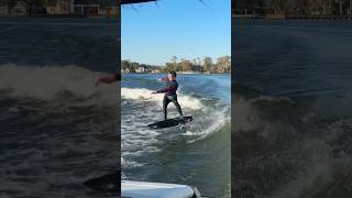 #cranked. Nothing beats this feeling on the #foil. #wakeboat #lake #surf