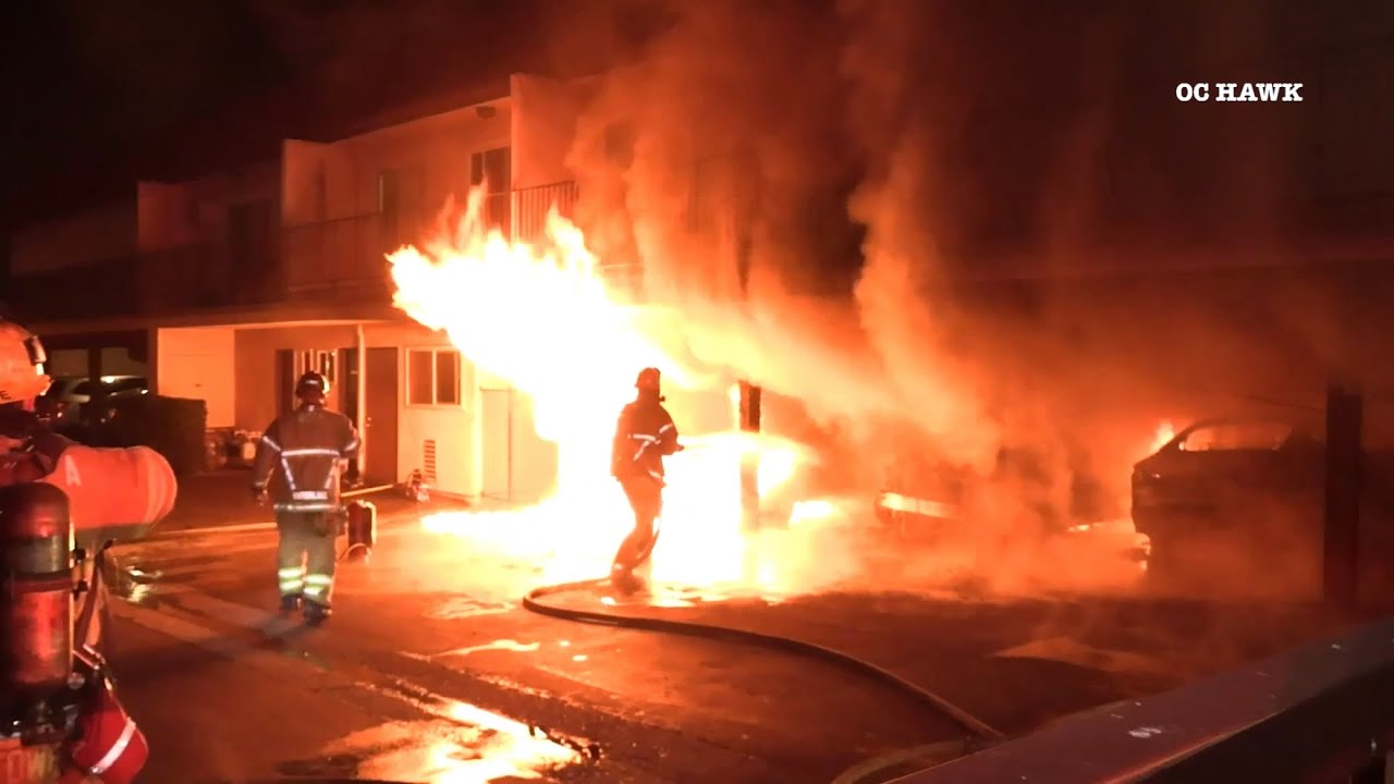 Buena Park fire rips through carport