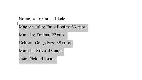 Como Converter um Texto em Tabela no Word