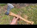 Forging a wrapped eye axe from railroad scrap