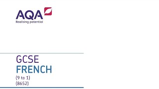 AQA GCSE Speaking exam - French Role play - NEW SPECIFICATION 8652