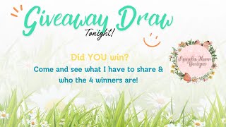 Giveaway Draw Results  Are you a WINNER?