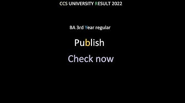 BA 3rd year (regular) result 2022 ccs university #shorts #result