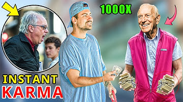 Giving Bad Strangers Instant KARMA! (SATISFING PRANK)